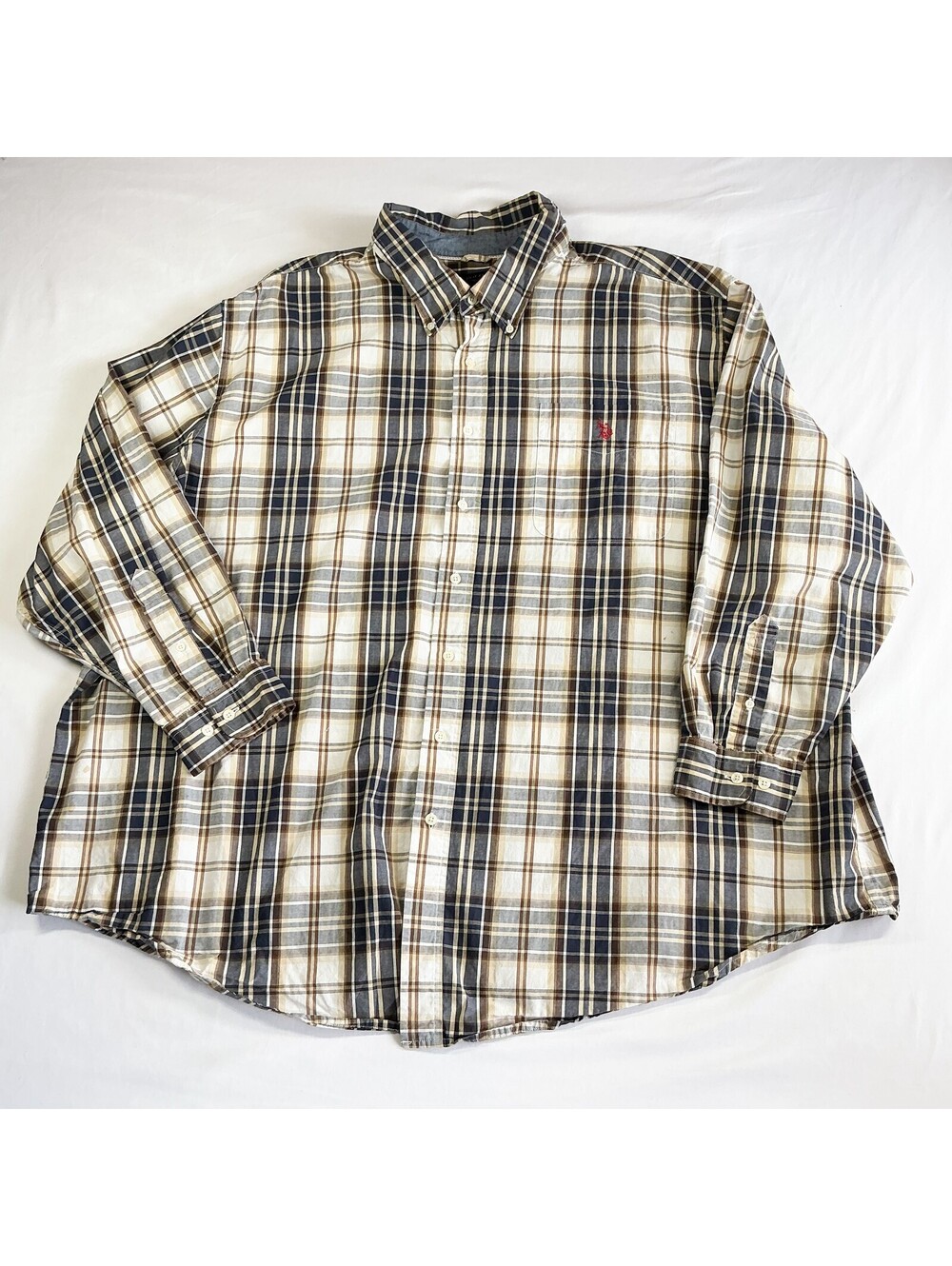 U.S. Polo Assn. Men's 4XL Long Sleeve Classic Plaid Button Down Shirt Cotton 4XL